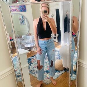 HYFVE Black Halter Crop Top